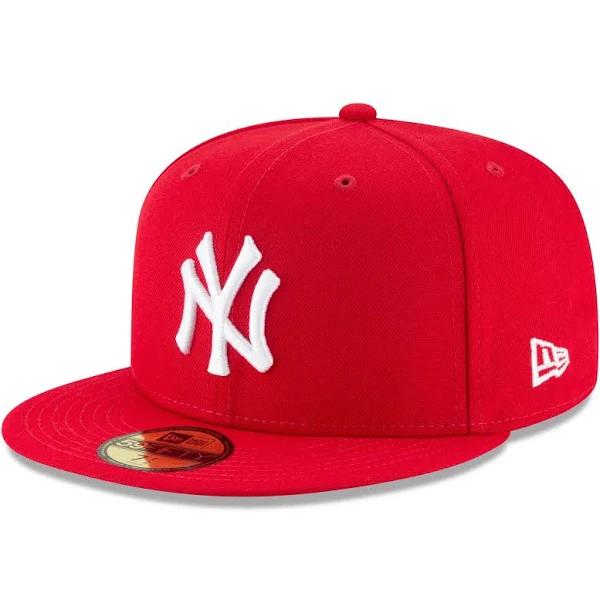 New Era Mens New York Yankees MLB Authentic Collection 59FIFTY Cap, Adult, Scarlet