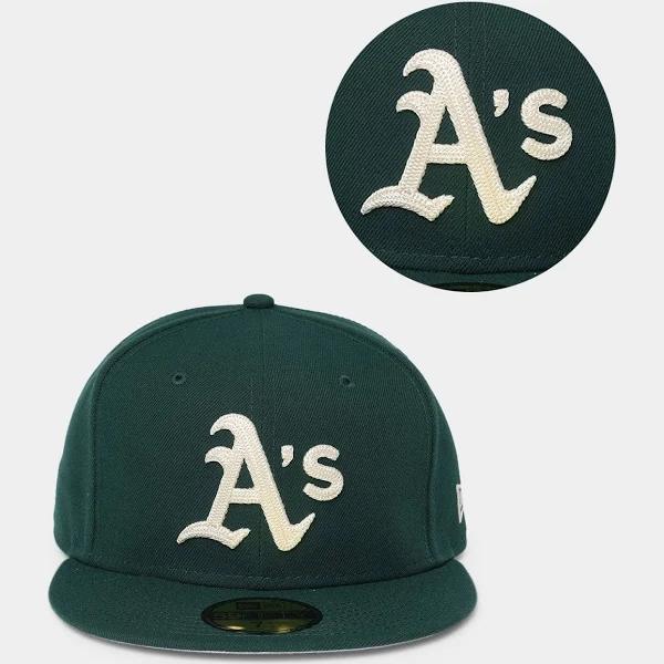 New Era Oakland Athletics 'Chain Stitch' 59Fifty Fitted Dark Green