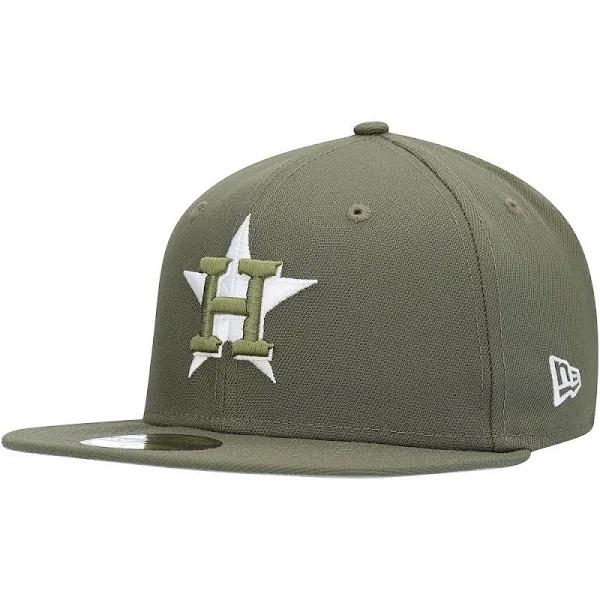 New Era Olive Houston Astros White Logo 59FIFTY Fitted Hat