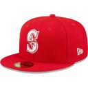 New Era Red Seattle Mariners White Logo 59Fifty Fitted Hat