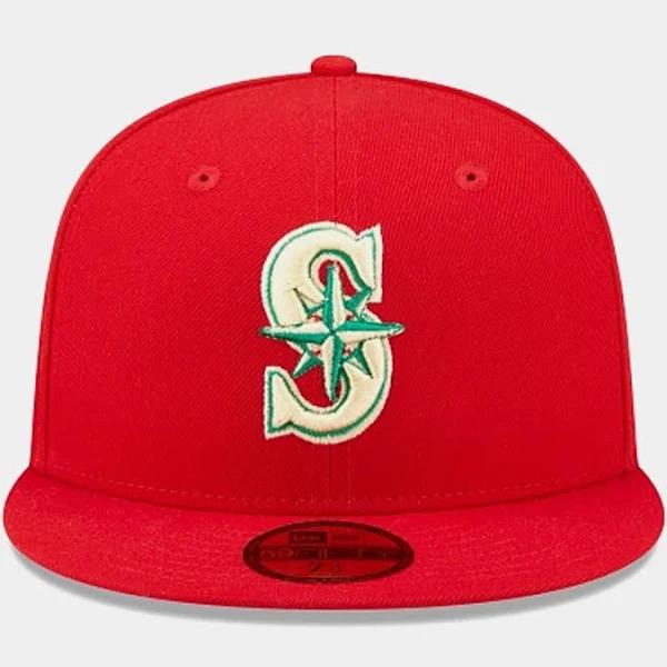 New Era Red Seattle Mariners White Logo 59Fifty Fitted Hat