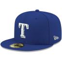New Era Royal Texas Rangers White Logo 59FIFTY Fitted Hat