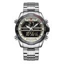 New Golden Mens Watches Dual Display