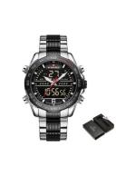 New Golden Mens Watches Dual Display