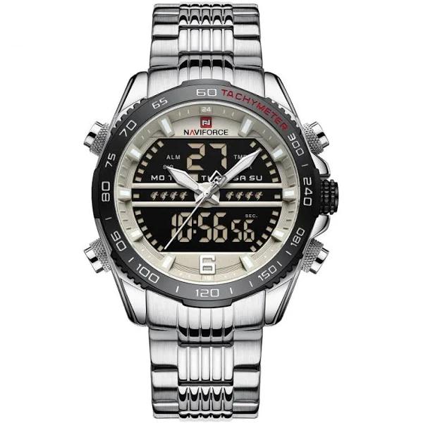 New Golden Mens Watches Dual Display