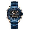 New Golden Mens Watches Dual Display