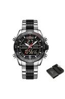 New Golden Mens Watches Dual Display