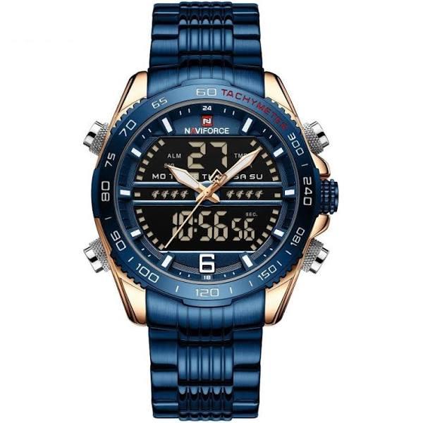 New Golden Mens Watches Dual Display