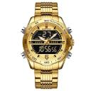 New Golden Mens Watches Dual Display