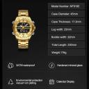 New Golden Mens Watches Dual Display