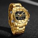 New Golden Mens Watches Dual Display