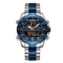New Golden Mens Watches Dual Display