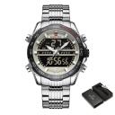 New Golden Mens Watches Dual Display