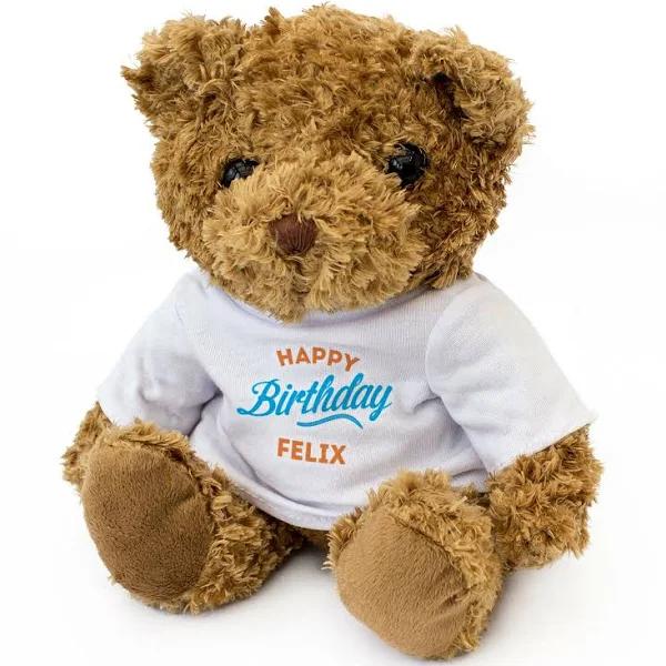 New - Happy Birthday Felix - Teddy Bear - Cute Soft Cuddly - Gift Pres