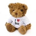 New - I Love Ben - Teddy Bear - Cute and Cuddly - Gift Present Birthda
