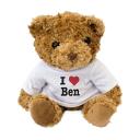 New - I Love Ben - Teddy Bear - Cute and Cuddly - Gift Present Birthda