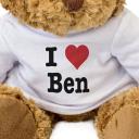 New - I Love Ben - Teddy Bear - Cute and Cuddly - Gift Present Birthda
