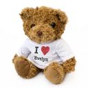 New - I Love Evelyn - Teddy Bear - Cute and Cuddly - Gift Present Birt