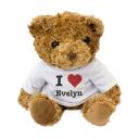 New - I Love Evelyn - Teddy Bear - Cute and Cuddly - Gift Present Birt
