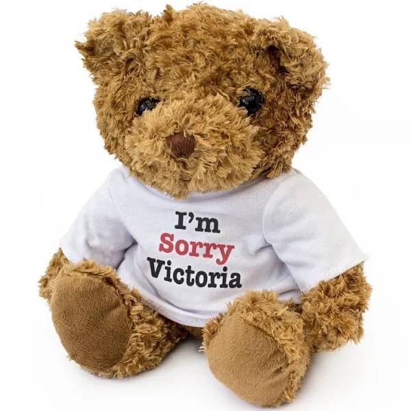 New - I'm Sorry Victoria - Teddy Bear - Cute Soft Cuddly - Gift Presen
