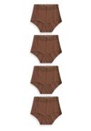 Next Lace Trim Cotton Blend Knickers 4 Pack-Full Brief