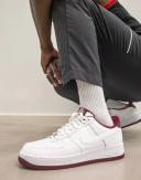 Nike Air Force 1 '07 White/Burgundy - Size 9