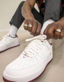 Nike Air Force 1 '07 White/Burgundy - Size 9