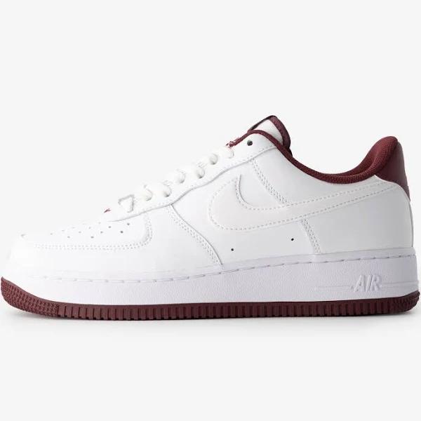 Nike Air Force 1 '07 White/Burgundy - Size 9