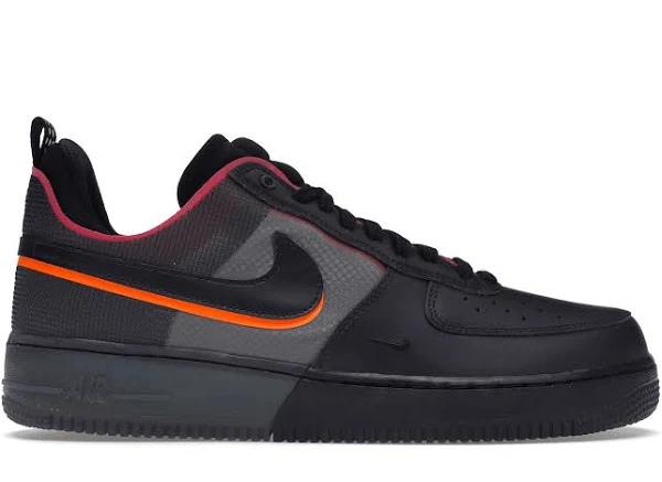 Nike Air Force 1 React Black Black Team Orange Pink Prime