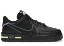 Nike Air Force 1 React Black Violet Star Barely Volt