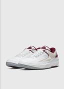 Nike | Air Jordan 2 Retro Low 'Cherrywood' Sneakers WHT/CHERRYWD Red-Lt Steel Gry / 7