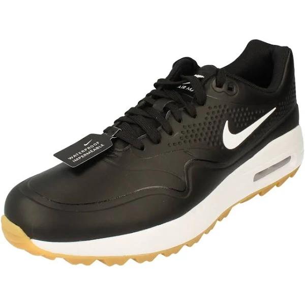 Nike Air Max 1 G Spikeless Golf Shoes - Black/White/Gum - Size: 9.5 M