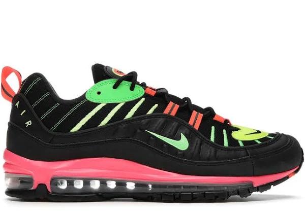 Nike Air Max 98 'Tokyo Neon' Sneakers | Black | Men's Size 7.5