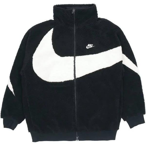 Nike Big Swoosh Reversible Boa Jacket (Asia Sizing) Black White