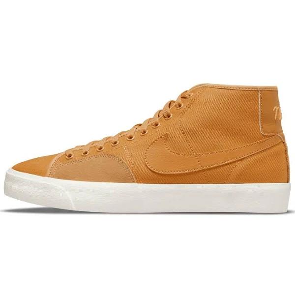 Nike Blazer Court Mid Premium SB Light Curry Shoes - Size 4.5 - Light curry/sail