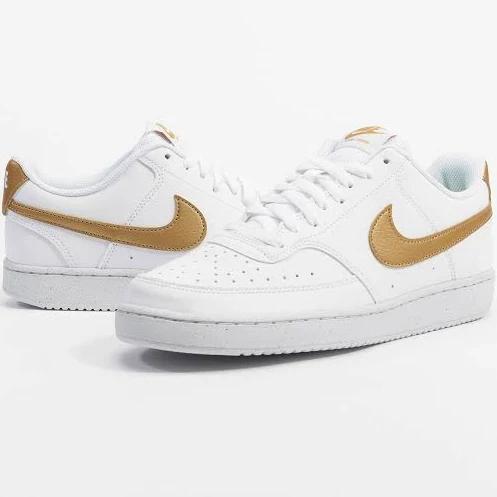 Nike Court Vision Low Next Nature Womens Casual Shoes White/Gold US 11