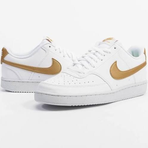 Nike Court Vision Low Next Nature Womens Casual Shoes White/Gold US 6