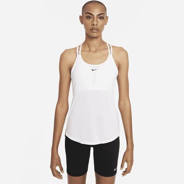 Nike Dri-FIT One Elastika Women's Standard Fit Tank - 50% Recycled Polyester - White