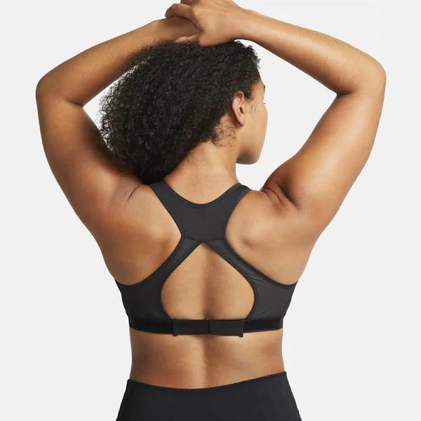 Nike Dri Fit Swoosh High Support Padded Sports Bra Black M Woman