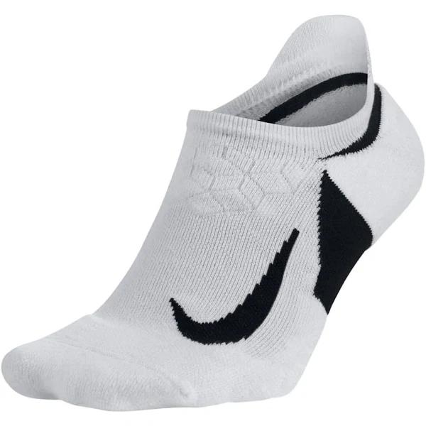 Nike Elite Cushioned No-Show Running Socks - White