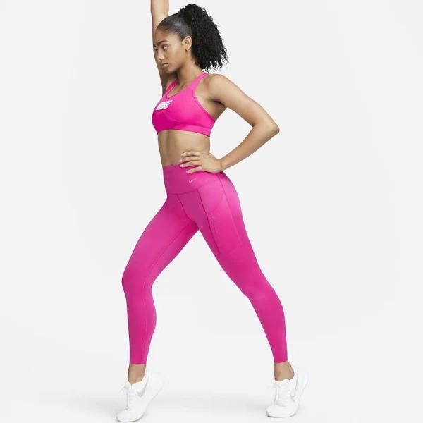 Nike Women's Go Firm-Support High-Waisted 7/8 Leggings With Pockets Pink