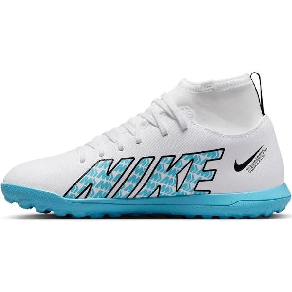 Nike Kids' Mercurial Superfly 9 Club TF Soccer Cleats, Boys', Size 6, White/Blue