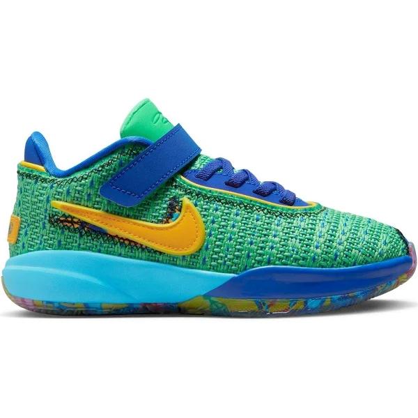 Nike LeBron 20 PS Kids Basketball Shoes Green/Gold US 2