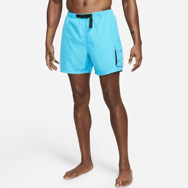 Nike Men's 16" Voyage Belted Cargo Swim Trunks - Blue Lightning - Swimoutlet.com