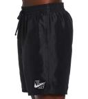 Nike Men's 18" Essential Logo Lap Swim Trunks - Black XXL | Polyester - Swimoutlet.com