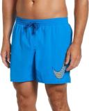 Nike Men's Board Short Iron Gray & Pink Logo Jackknife 7'' Volley Swim Shorts L