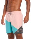 Nike Men's Board Short Iron Gray & Pink Logo Jackknife 7'' Volley Swim Shorts L