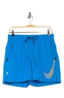 Nike Men's Board Short Photo Blue Electric Floral Icon 5'' Volley Swim Shorts L
