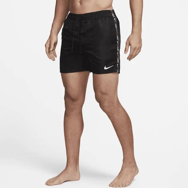 Nike Men's Logo Tape Swim Trunks - Black - Swimoutlet.com