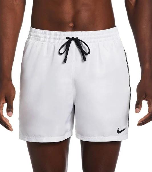 Nike Men's Logo Tape Swim Trunks - White XL - Swimoutlet.com